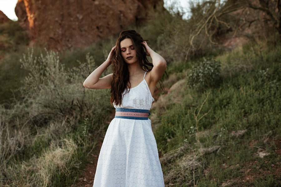 Eyelet Cotton White Maxi dress