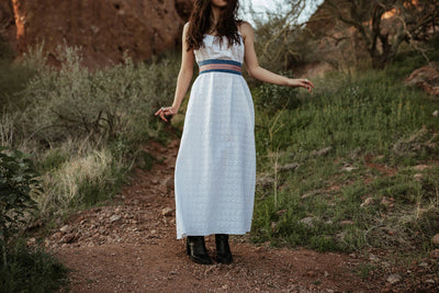 Eyelet Cotton White Maxi dress