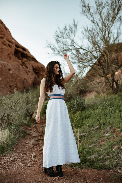 Eyelet Cotton White Maxi dress