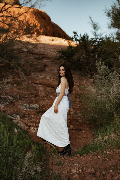 Eyelet Cotton White Maxi dress