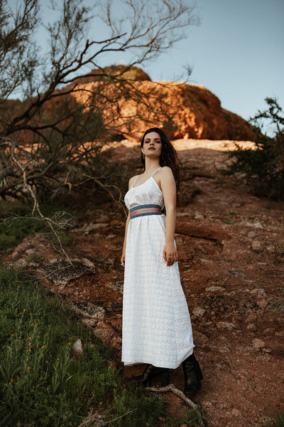 Eyelet Cotton White Maxi dress