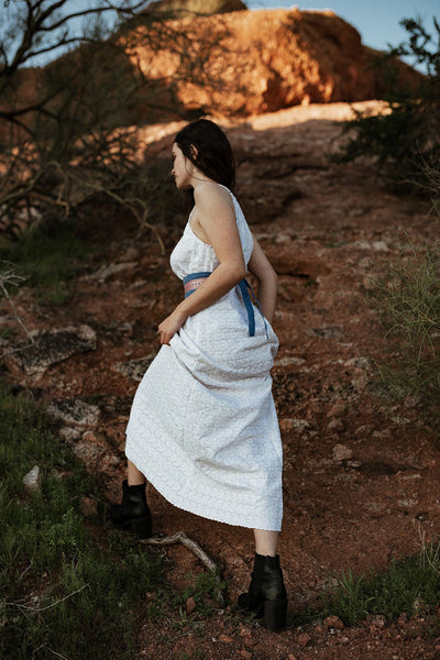 Eyelet Cotton White Maxi dress