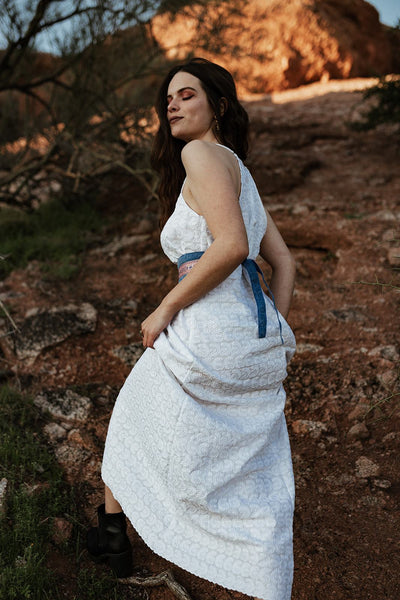 Eyelet Cotton White Maxi dress