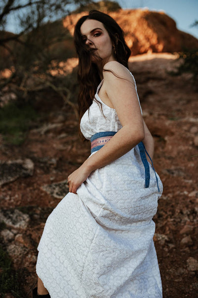 Eyelet Cotton White Maxi dress