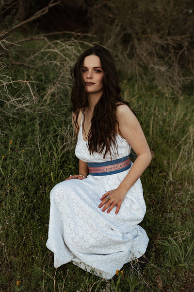 Eyelet Cotton White Maxi dress