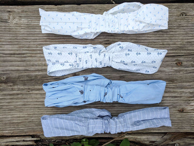 Upcycled Eco-Friendly Dress Shirt Turban Headbands