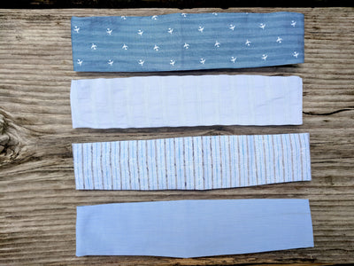 Upcycled Eco-Conscious Dress Shirt Women's Headbands Light Blue