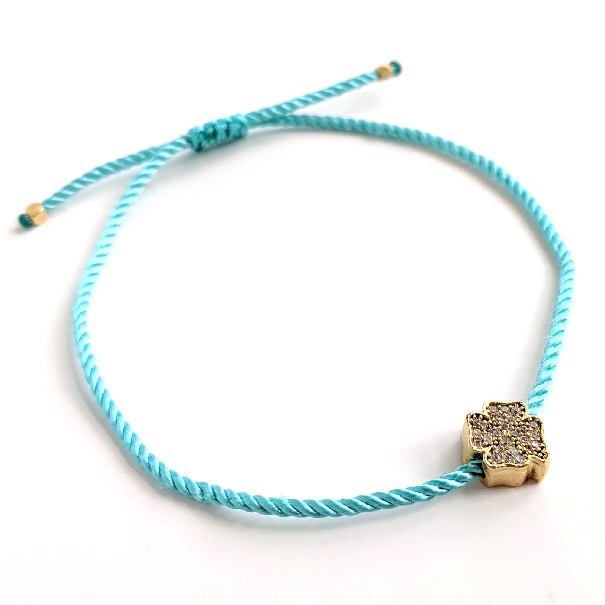 24k Gold Vermeil Clover Charm Bracelet