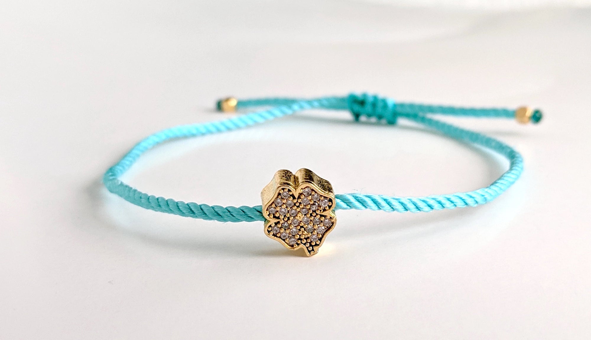 24k Gold Vermeil Clover Charm Bracelet