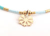 Seed Bead 24K Gold Vermeil Snowflake Charm Bracelet