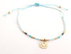 Seed Bead 24K Gold Vermeil Snowflake Charm Bracelet