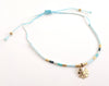 Seed Bead 24K Gold Vermeil Snowflake Charm Bracelet