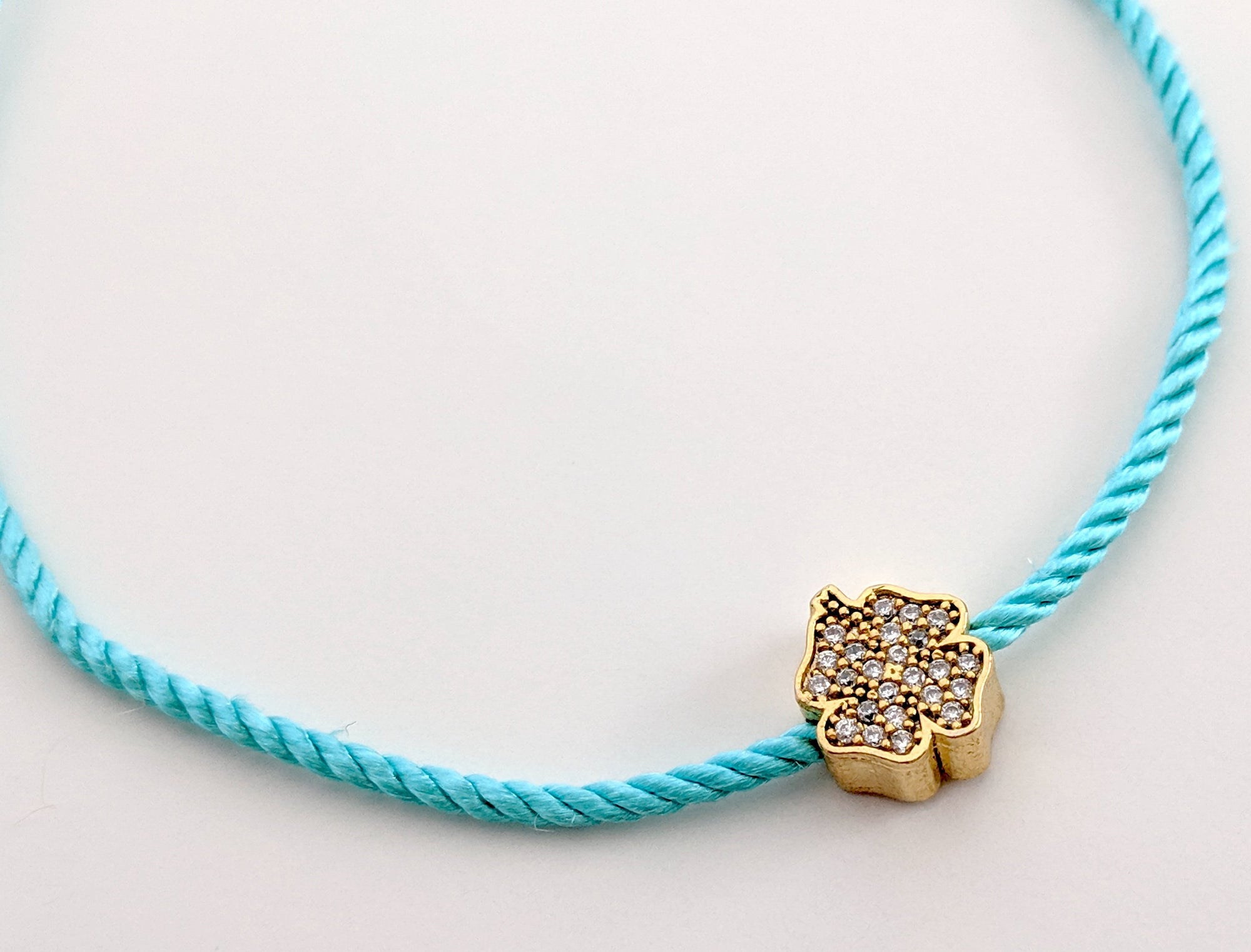 24k Gold Vermeil Clover Charm Bracelet